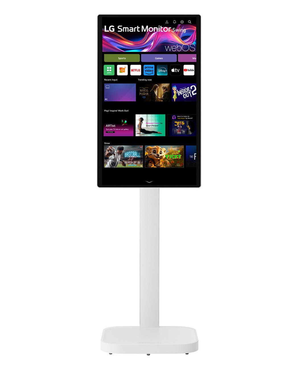 LG 31.5-inch 4K UHD IPS Smart Monitor Swing with Touchscreen, Rolling ...