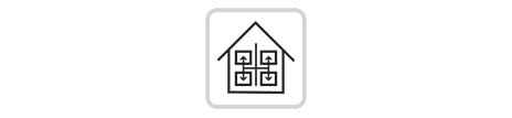 The house is divided into 4 rooms, and the airflow circulates through all of them.