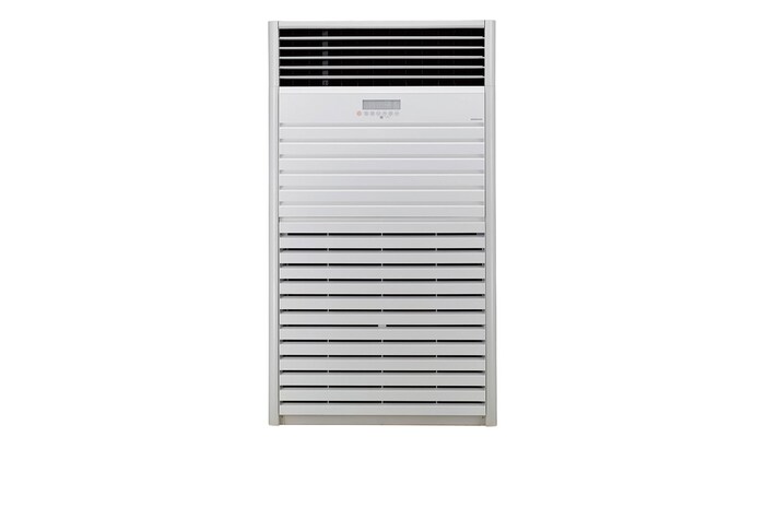 LG Floor Standing ARNU96GPFA4 is a tall rectangular shape and has air outlets with filter on the top and bottom.	