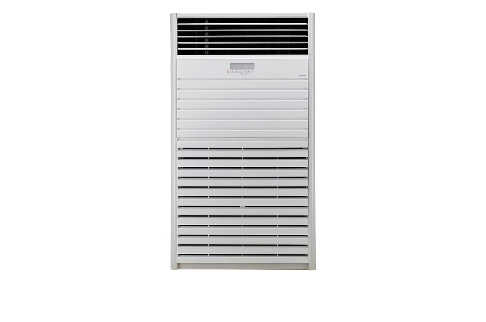 LG Floor Standing ARNU96GPFA4 is a tall rectangular shape and has air outlets with filter on the top and bottom.	