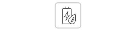 A power battery next to a leaf.