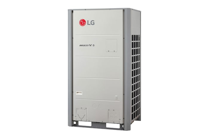 LG MULTI V 5 ARUN080LLS5 outdoor unit, 8HP, square-shaped ducts on the right side of the unit.