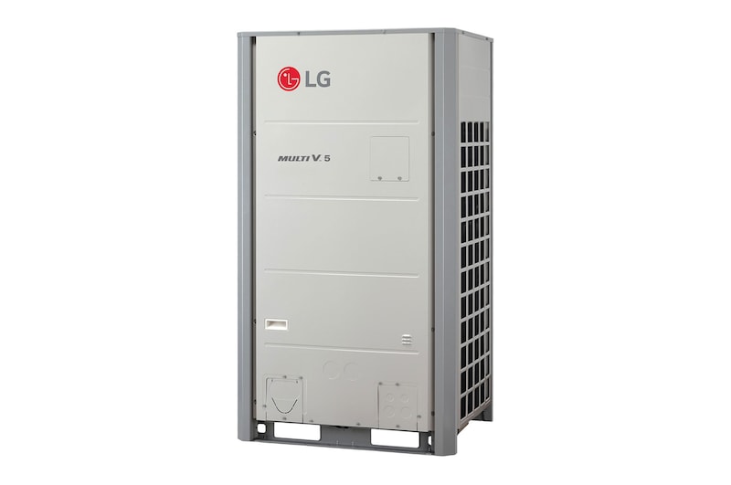 LG MULTI V 5 ARUN080LLS5 outdoor unit, 8HP, square-shaped ducts on the right side of the unit.