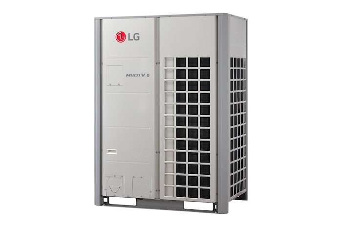 LG MULTI V 5 ARUN220LLS5 outdoor unit, 22HP, square-shaped ducts on the front and right side of the unit.