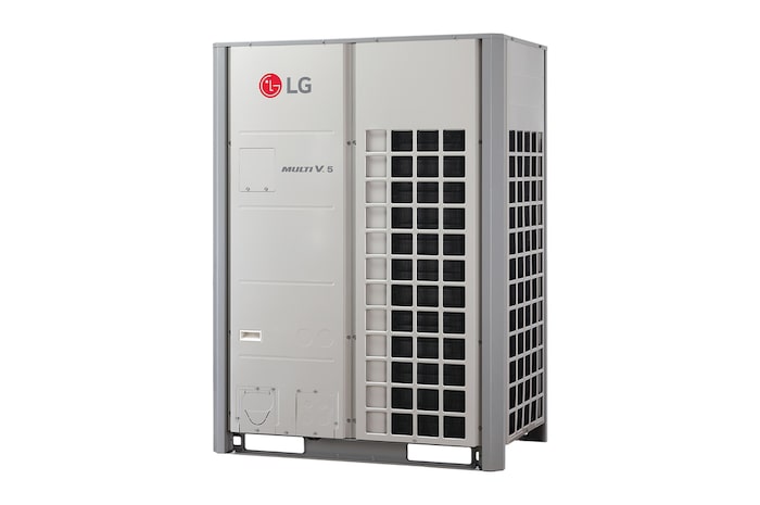 LG MULTI V 5 ARUV221LLS5 outdoor unit, 22HP, square-shaped ducts on the front and right side of the unit.