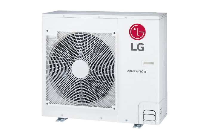 LG MULTI V S ARUV040GSD5 outdoor unit, 4HP. It has a long rectangular shape and has a large pan built-in inside.