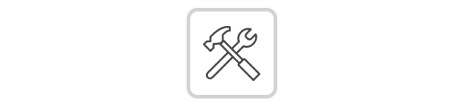 The hammer and spanner are crossed and placed obliquely.