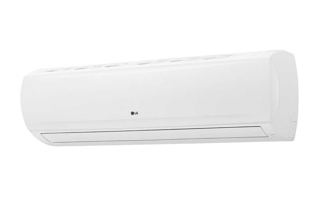 LG Wall Mounted ARNU36GSVA4 has a long rectangular parallelepiped shape and has a slight curve at the bottom. There is an air outlet at the bottom and a grill at the top.