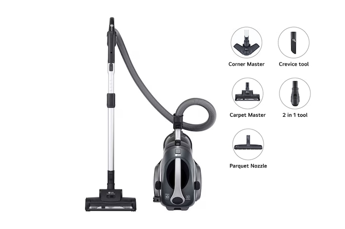 Front view of Automatic Dust Kompressor™ Canister Vacuum in Iron Grey, VK8317GHAUQ