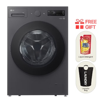 Front view of 15kg Slim Front Load Washer with AI Direct Drive™ and Pet Care Wash Cycle F2515SNEG