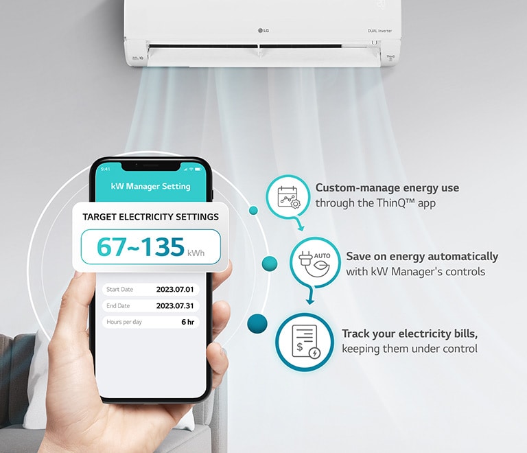 The air conditioner consumption energy can be used within the pre-populated target setting amount.