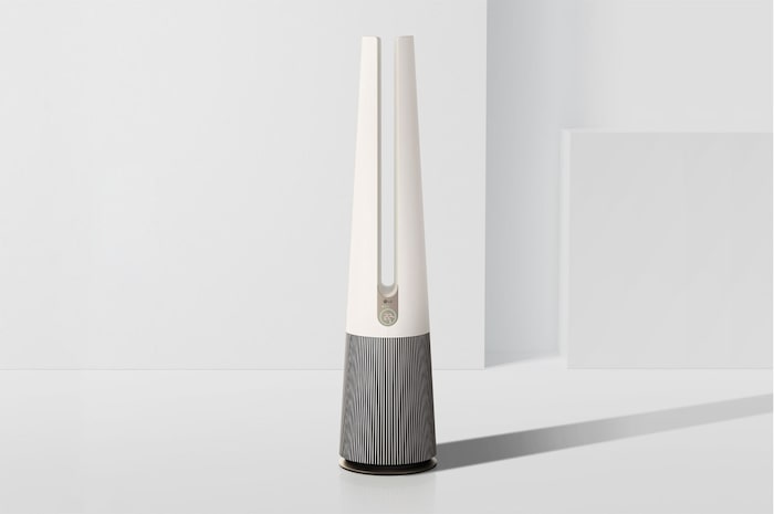 LG PuriCare™ AeroTower™ Air Purifying Fan in Beige with HEPA Filter and UVnano™ Technology , FS15GPBK0