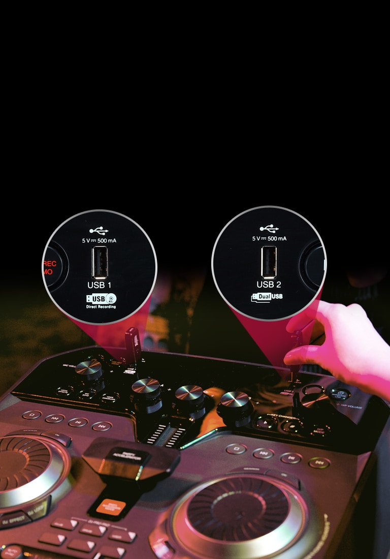 Dual USB with DJ Sharing<br>1