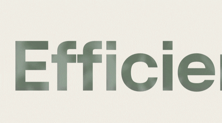 Typo animation of the word Efficient