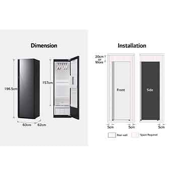 LG Styler Mirror Black (Built-in HandySteamer™), SC5GMR80H