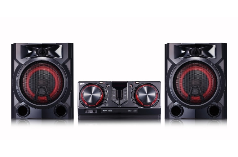 Front view of 900 Watts RMS, LED Speaker Lighting, Multi Juke Box, Auto DJ, TV Sound Sync, Wireless Party Link XBOOM CJ65