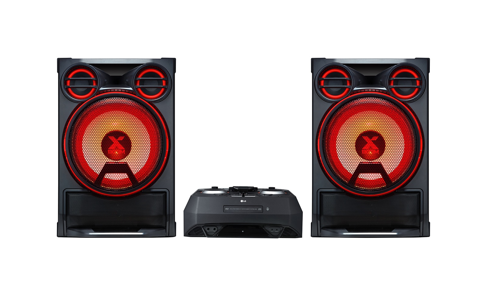 Front view of Hi Fi System LG XBOOM CK99 5000W Karaoke Party Speaker CK99