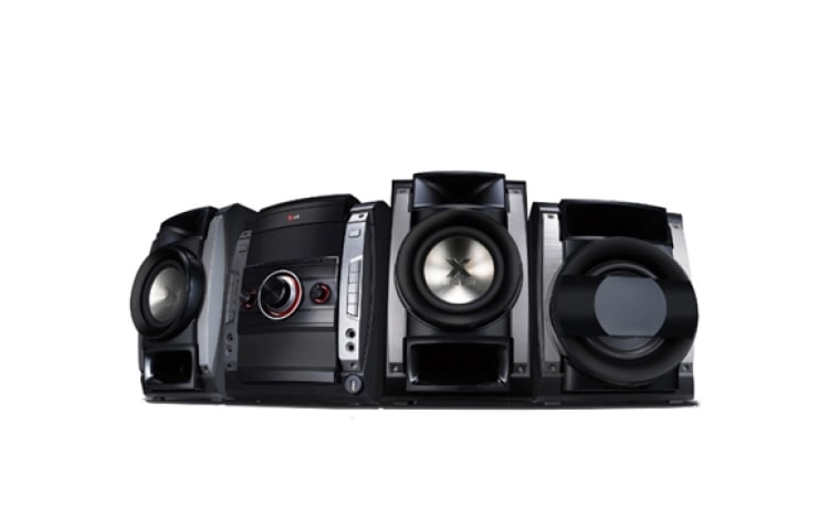 Front view of 515 Watts RMS, 3CD/DVD Tray, X-Metal Speaker, Auto DJ, USB Direct Recording, Karaoke Function XBOOM DM5540