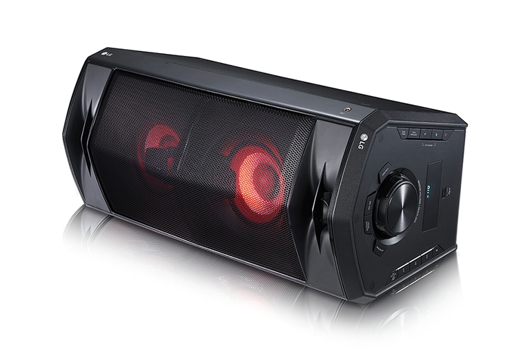 LG 220 watts RMS, DJ Effect, Multi Juke Box, Bluetooth Multi Pairing, DJ Loop, XBOOM One Body Speaker, FJ5