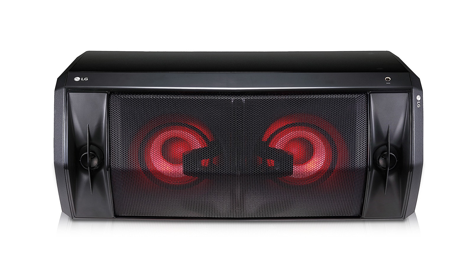 LG 220 watts RMS, DJ Effect, Multi Juke Box, Bluetooth Multi Pairing, DJ Loop, XBOOM One Body Speaker, FJ5