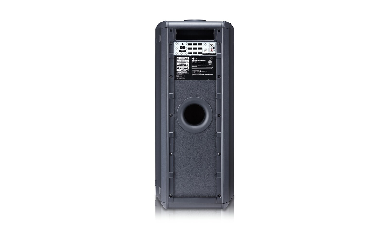 LG 220 watts RMS, DJ Effect, Multi Juke Box, Bluetooth Multi Pairing, DJ Loop, XBOOM One Body Speaker, FJ5