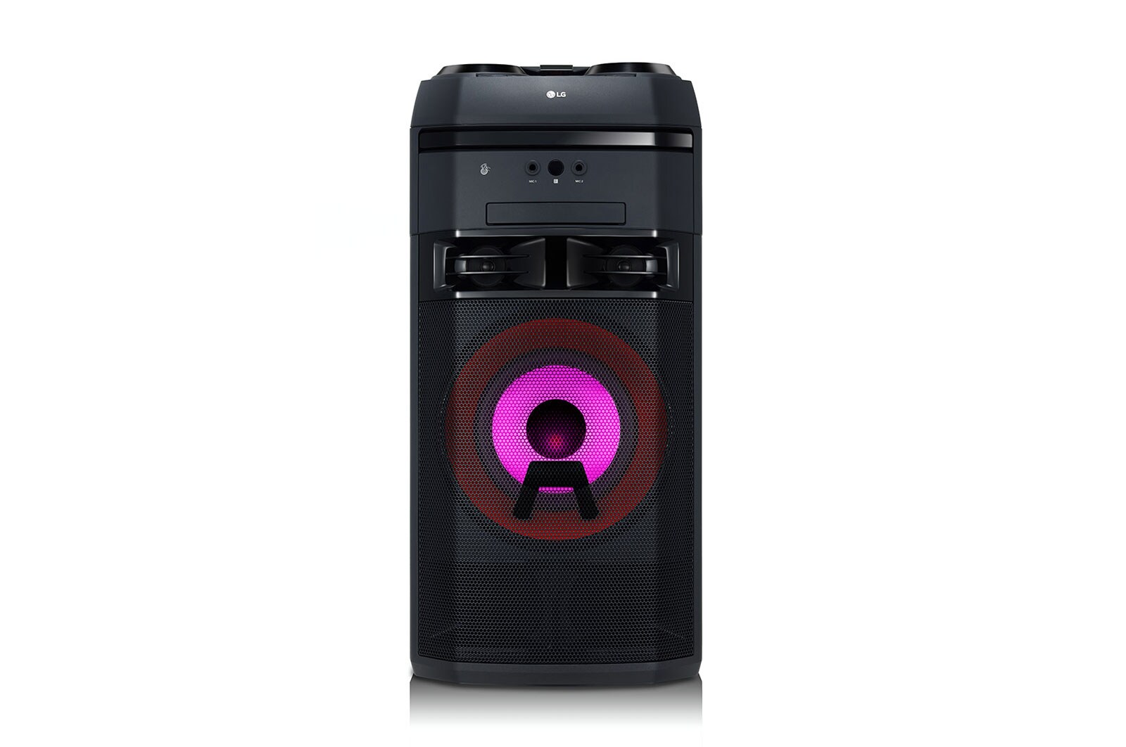 LG 2.0 ch, 600W RMS, DVD/CD Playback, FM, TV Sound Sync, Wireless Party Link, DJ & Karaoke Functions, Bass Blast+, OL55D