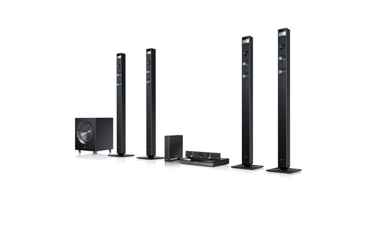 Front view of 3D Blu-ray Disc Playback, 1100W RMS (9.1 Speakers), Wireless Real Speakers, Wifi, LG Sound Gallery, LG Smart Function, iPod,iPhone &amp; iPad Support, 2 HDMI in &amp; 1 HDMI out BH9520TW