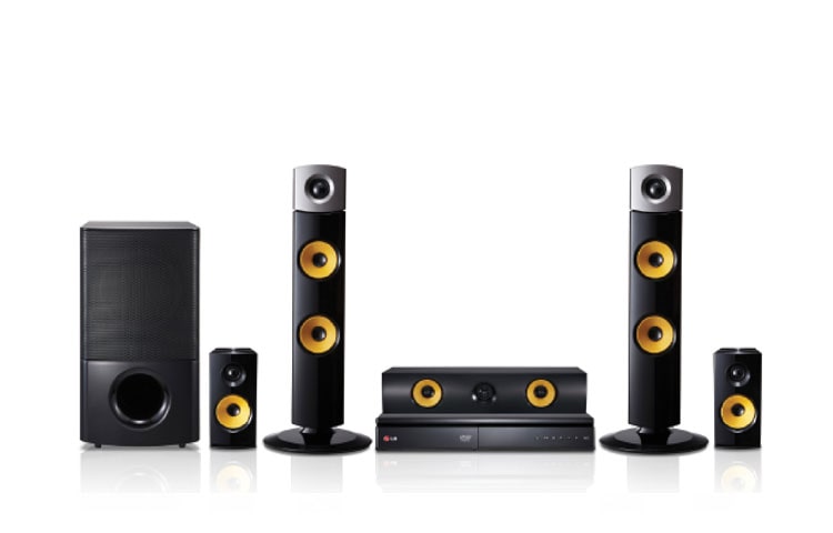 Front view of 1000 watts RMS, DVD HTS, Aramid Fiber Cone, 5.1 Channel, USB Recording, Bass Blast DH6330P