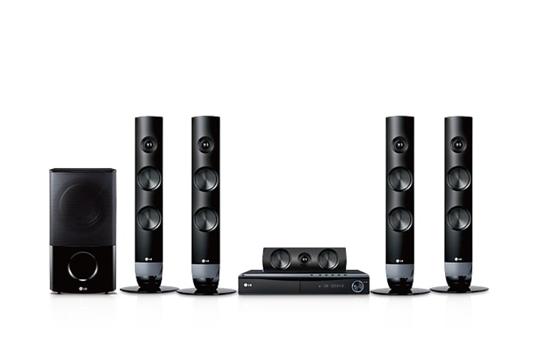 Front view of 3D Blu-ray HTS, Full HD 1080p24p, NetCast, BD Live &amp; Bonus View, DLNA/CIFS &amp; External HDD Playback HB806TM