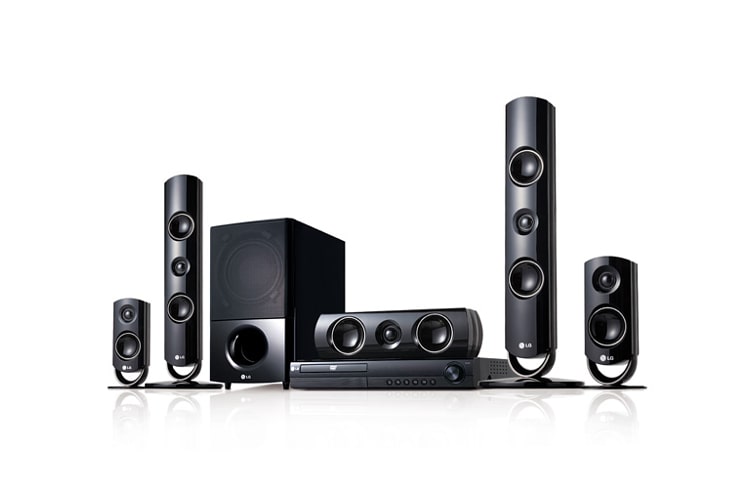 Front view of 850W RMS, 32&#34; LCD TV Matching, Bass Blast Front Subwoofer, 1080p Full HD Up-Scaling, USB Direct Recording, USB Plus, HDMI , TV Sound EZ Set-Up, VSM (10.1ch) HT805PM