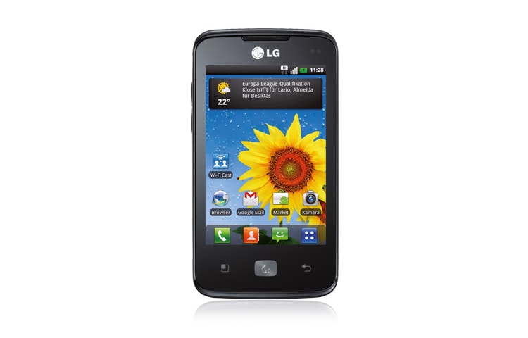Front view of LG Optimus Hub E510