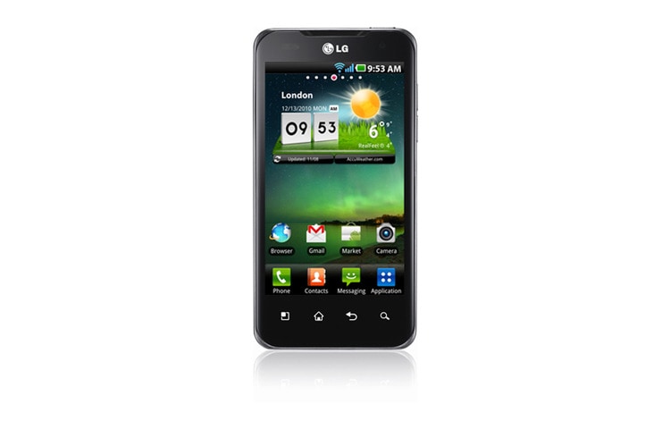 Front view of LG Optimus 2X P990