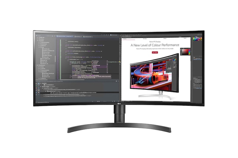 LG 34" Curved UltraWide™ QHD (3440 x 1440) IPS Monitor, 34WL85C-B