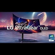LG 45'' UltraGear™ OLED Curved Gaming Monitor WQHD with 240Hz Refresh Rate 0.03ms (GtG) Response Time, 45GR95QE-B
