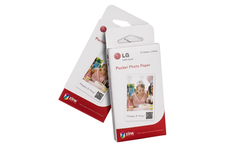 Front view of Inkless paper exclusive for LG Pocket Photo PS2203