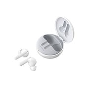 LG Tone Free Wireless Earbuds with ANC, 99.9% Bacteria Free, Prestigious British Meridian Sound, Triple Microphones in Each Earbud and IPX4 Water Resistance (FN7, White), HBS-FN7