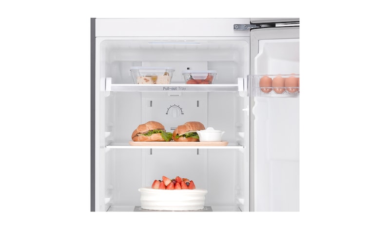 LG 7.2cu.ft, Smart Inverter Compressor, LED Lighting, Multi-Airflow, Anti Bacterial Gasket, Tempered Glass Shelves, Moist Balance Crisper, GR-B202RLCL