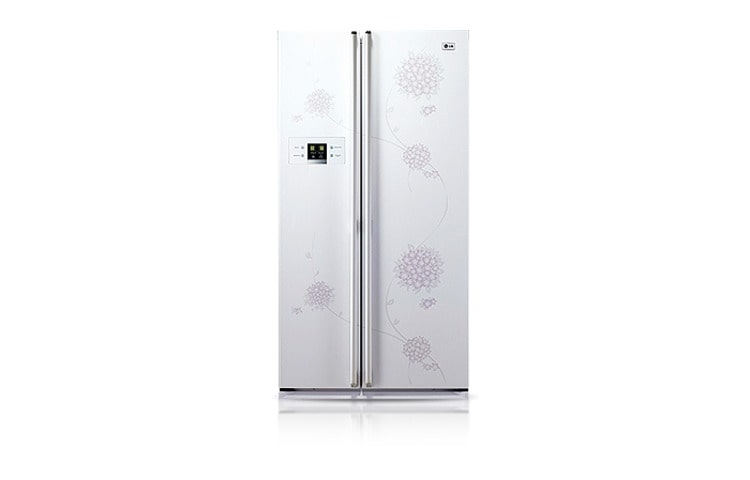 LG 21 cu.ft, Flower Pattern Design, Bioshield, Moist Balance Crisper, Digital Sensor, Multi-Airflow, Tempered Glass, Door Alarm, GR-B207BPQ