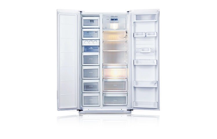 LG 21 cu.ft, Flower Pattern Design, Bioshield, Moist Balance Crisper, Digital Sensor, Multi-Airflow, Tempered Glass, Door Alarm, GR-B207BPQ