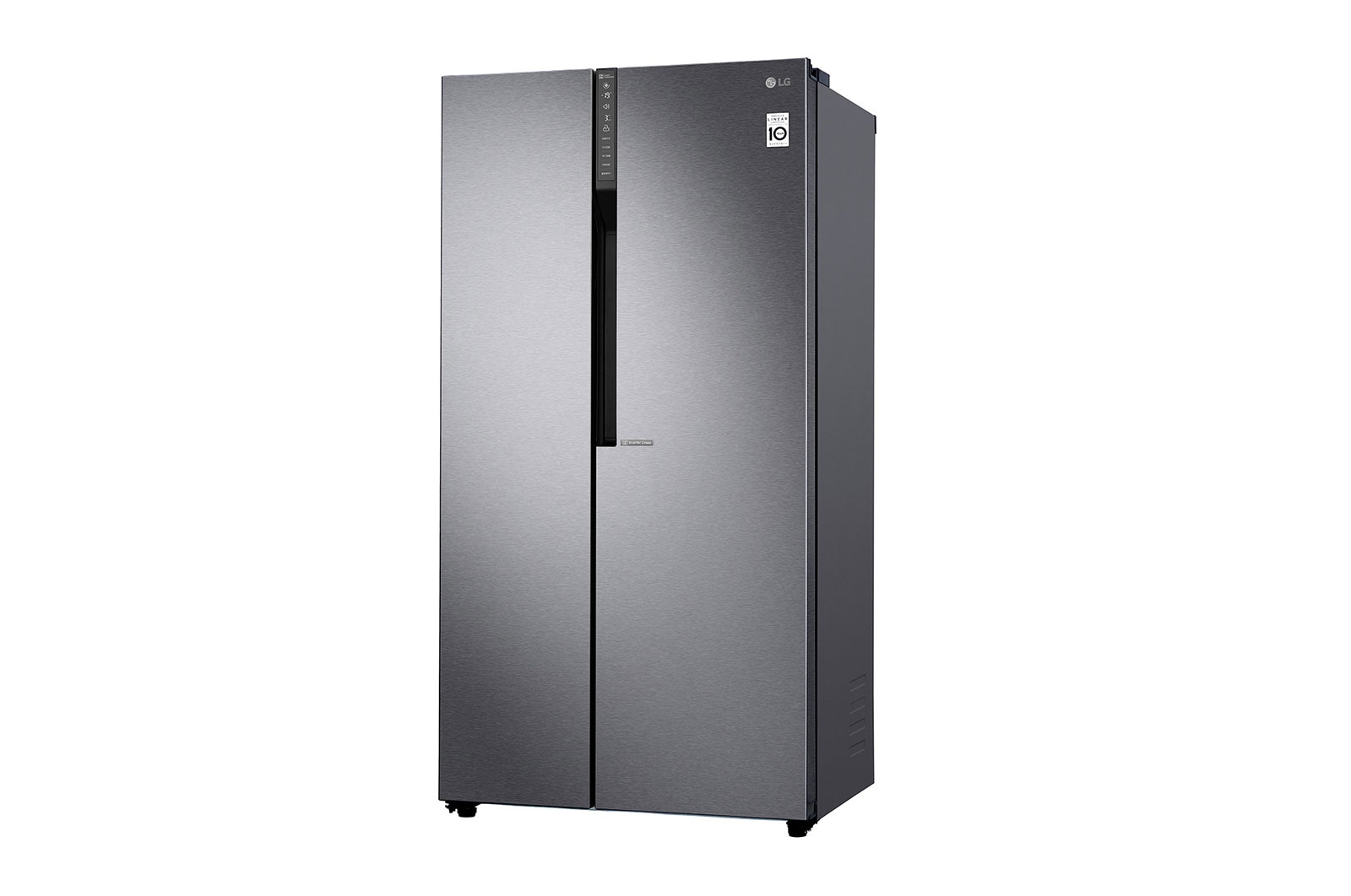 LG 24 cu.ft Side by Side Ref, Inverter Linear Compressor, 10 Year Warranty on Compressor, 2 Year Warranty on Parts and Service, GR-B247KQDV