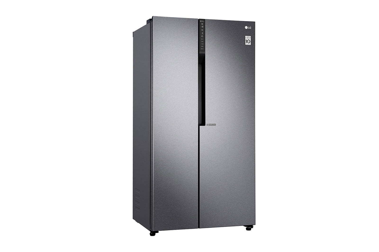 LG 24 cu.ft Side by Side Ref, Inverter Linear Compressor, 10 Year Warranty on Compressor, 2 Year Warranty on Parts and Service, GR-B247KQDV