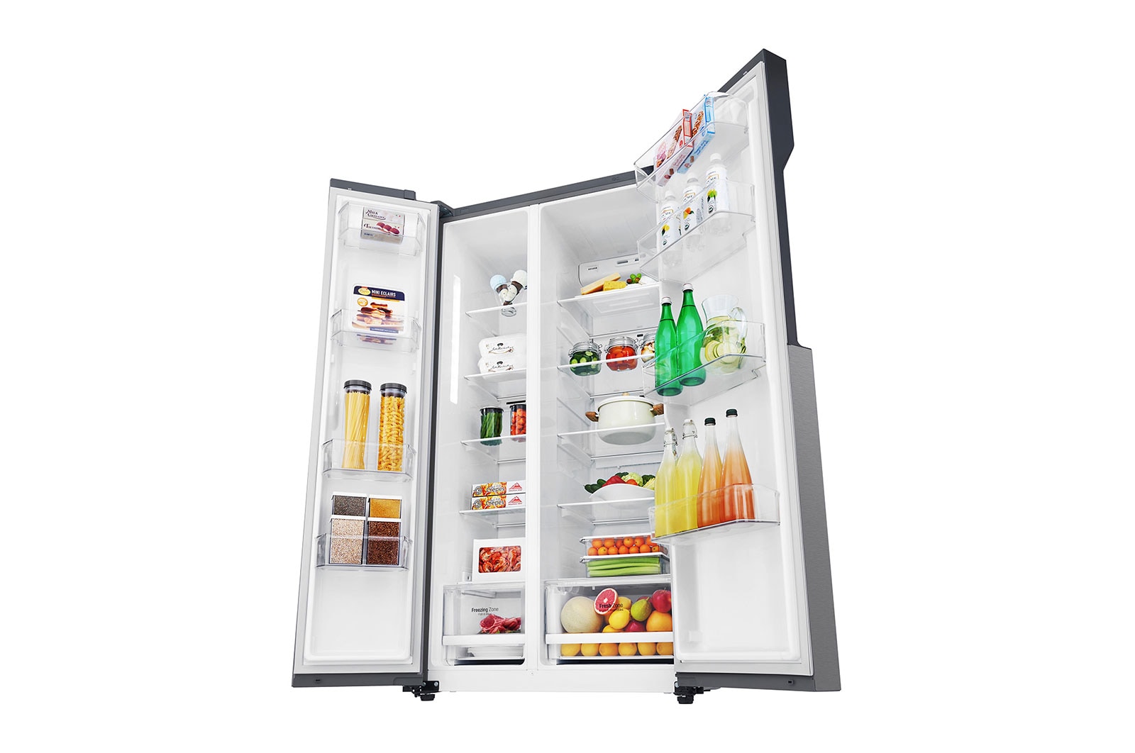 LG 24 cu.ft Side by Side Ref, Inverter Linear Compressor, 10 Year Warranty on Compressor, 2 Year Warranty on Parts and Service, GR-B247KQDV