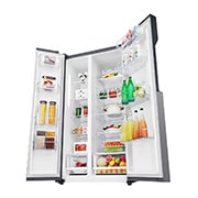 LG 24 cu.ft Side by Side Ref, Inverter Linear Compressor, 10 Year Warranty on Compressor, 2 Year Warranty on Parts and Service, GR-B247KQDV