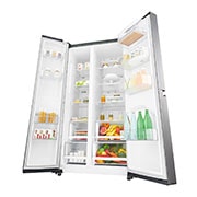 LG 24 cu.ft Side by Side Ref, Inverter Linear Compressor, with Smart Wifi, 10 Year Warranty on Compressor, 2 Year Warranty on Parts and Service, GR-B247SLUW