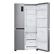 LG 24 cu.ft Side by Side Ref, Inverter Linear Compressor, with Smart Wifi, 10 Year Warranty on Compressor, 2 Year Warranty on Parts and Service, GR-B247SLUW