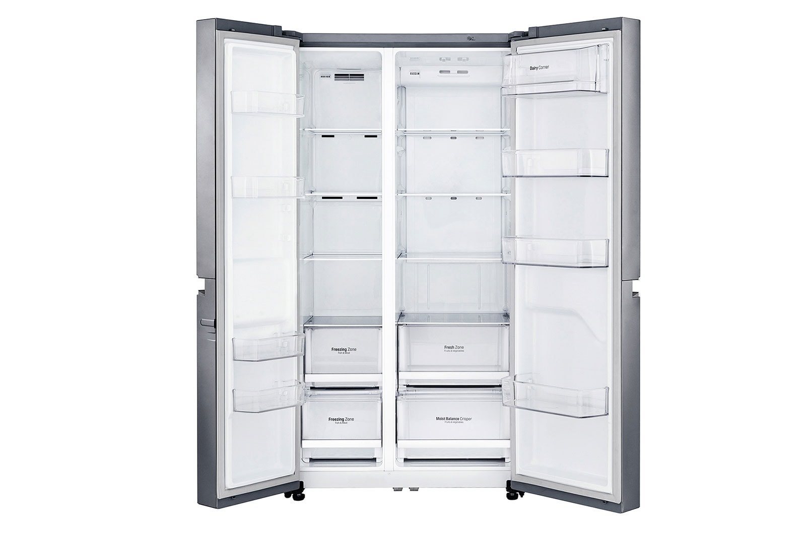 LG 24 cu.ft Side by Side Ref, Inverter Linear Compressor, with Smart Wifi, 10 Year Warranty on Compressor, 2 Year Warranty on Parts and Service, GR-B247SLUW