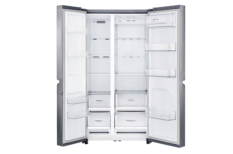 LG 24 cu.ft Side by Side Ref, Inverter Linear Compressor, with Smart Wifi, 10 Year Warranty on Compressor, 2 Year Warranty on Parts and Service, GR-B247SLUW