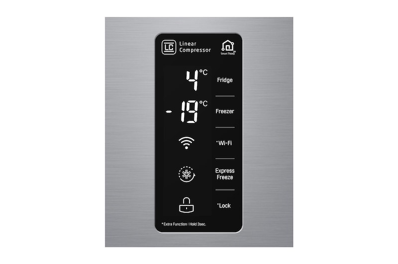 LG 24 cu.ft Side by Side Ref, Inverter Linear Compressor, with Smart Wifi, 10 Year Warranty on Compressor, 2 Year Warranty on Parts and Service, GR-B247SLUW