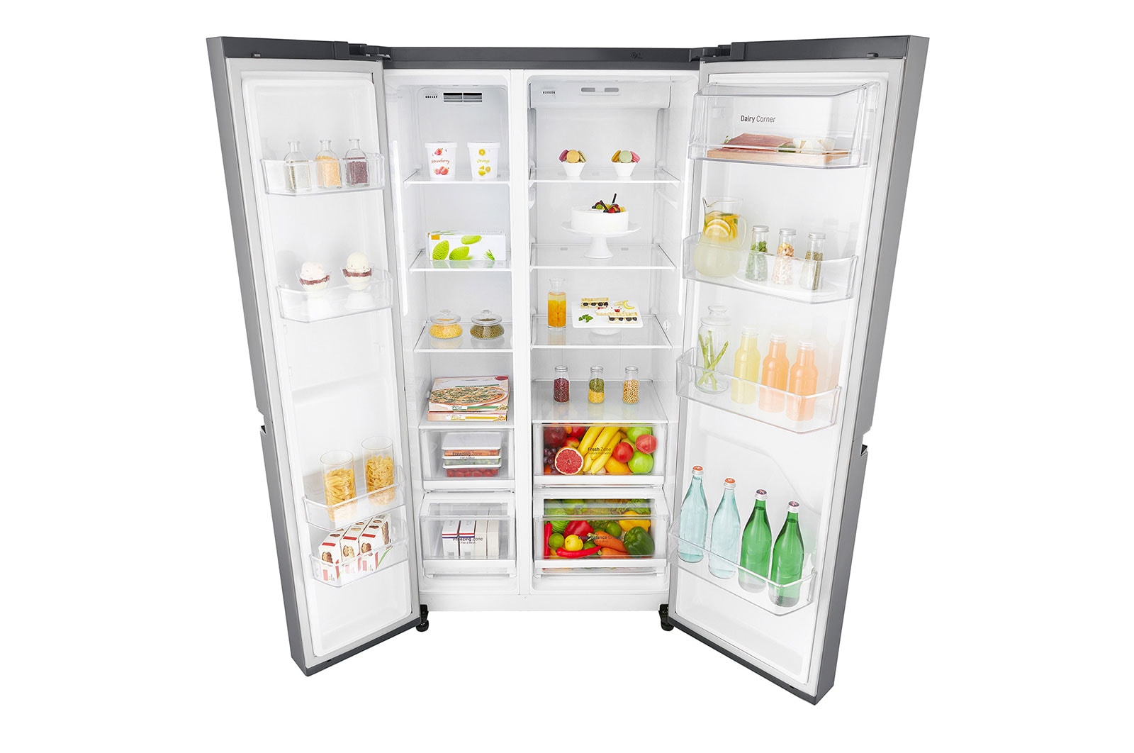 LG 24 cu.ft Side by Side Ref, Inverter Linear Compressor, with Smart Wifi, 10 Year Warranty on Compressor, 2 Year Warranty on Parts and Service, GR-B247SLUW