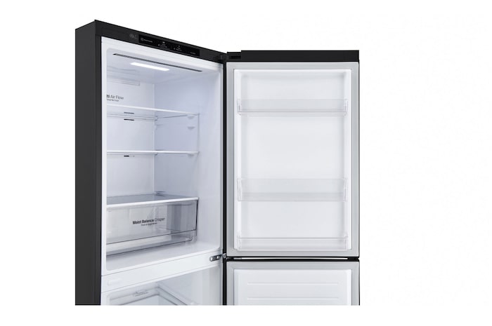 LG 11.8 Cu. Ft. Bottom Freezer Refrigerator with Door Cooling+ in Matte Black Steel, GR-B369NQRM